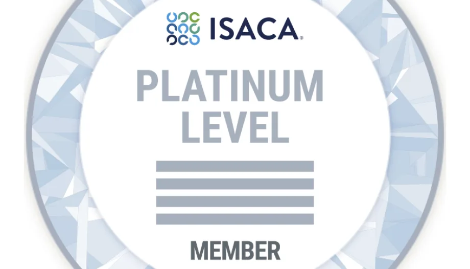 Titelbild zum Blogbeitrag: ISACA Platinum-Status für 15 Jahre Mitgliedschaft.
