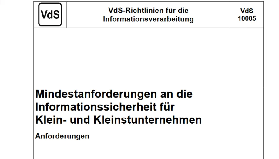 VdS 10005 – Informationssicherheit für Klein- und Kleinstunternehmen
